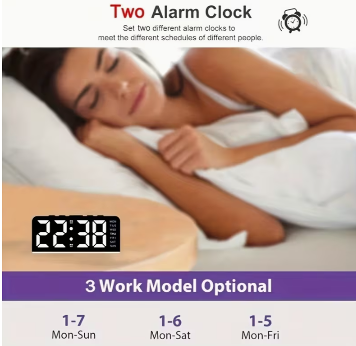 Compact Multifunctional Digital Alarm Clock
