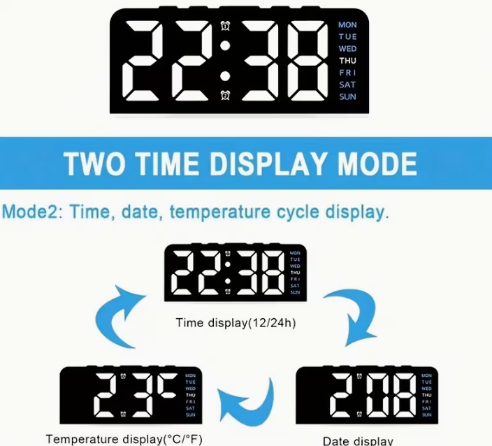 Compact Multifunctional Digital Alarm Clock