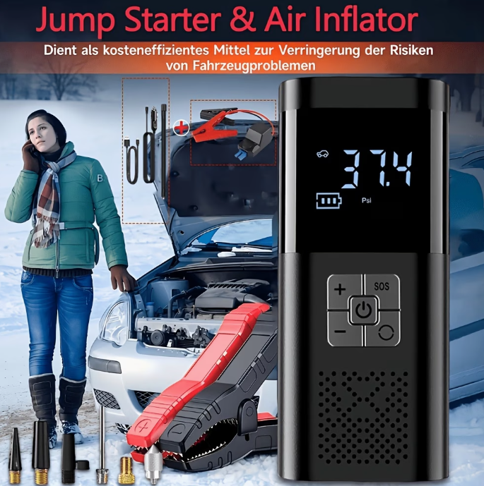 Portable Tyre Pump &amp; Jump Starter